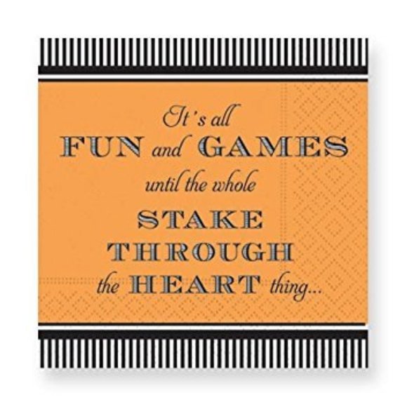 Design Design Halloween Black Orange Stake Beverage Napkins - Picture 1 of 1